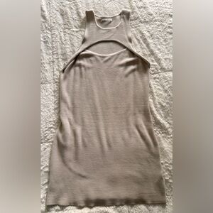 Abercrombie & Fitch Ribbed Cutout Sweater Dress | Tan Beige | Size XL